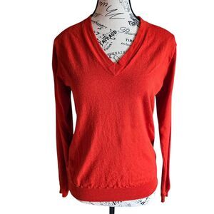 Peter Millar wool v-neck terracotta sweater top Minimalist Medium